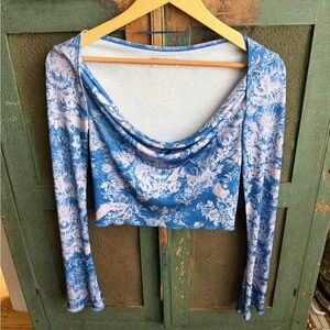 Urban Outfitters Plunging Cowl Neck Crop Top